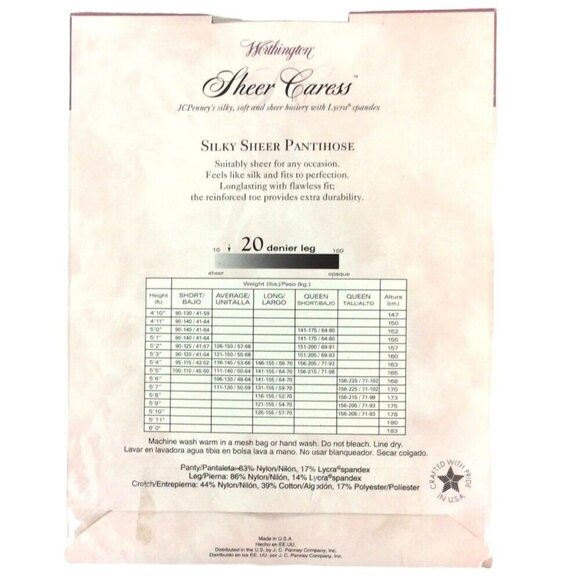 JCPenney Worthington Sheer Caress Long Navy Blue Control Top Reinforced Toe - Picture 2 of 3